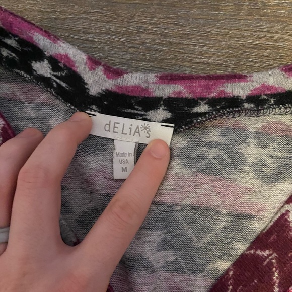 Pink and Black Delias Cardigan boho sweater - Picture 2 of 6